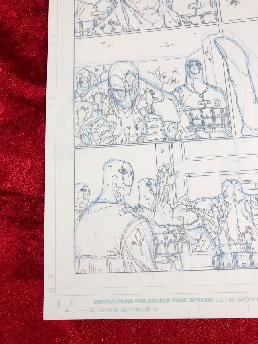 Deadpool #27- Page 13- autographed penciled Original Art
