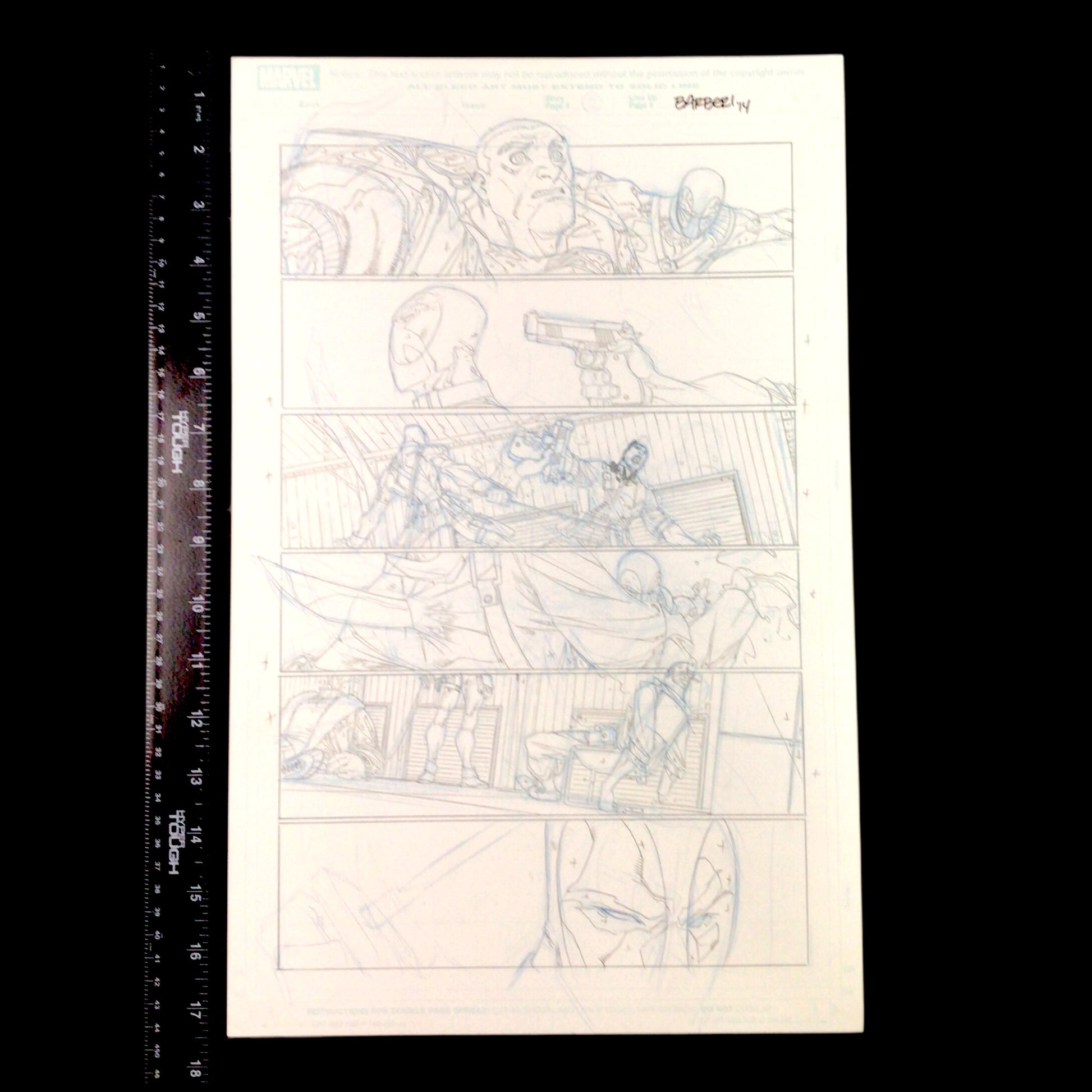 Deadpool #27 - Page 5 - Original Penciled Art Signed by Carlo Barberi (2014)