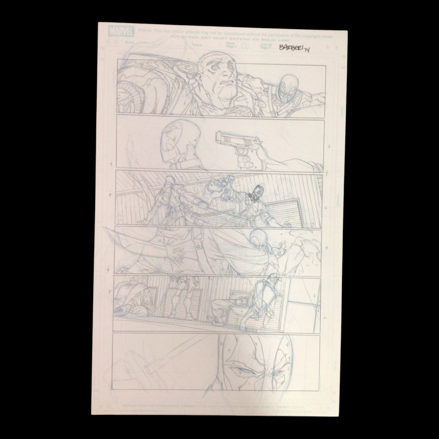 Deadpool #27 - Page 5 - Original Penciled Art Signed by Carlo Barberi (2014)