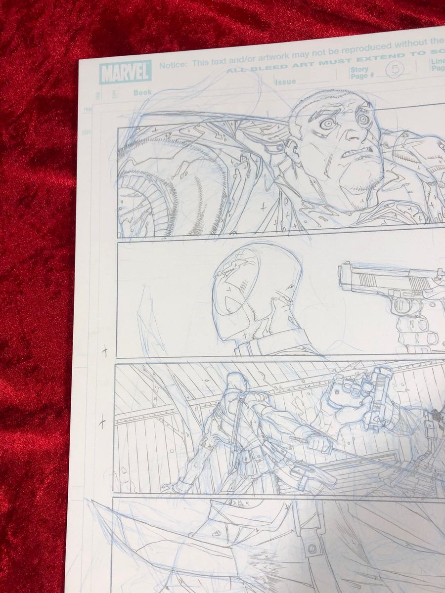 Deadpool #27- Page 5- autographed penciled Original Art