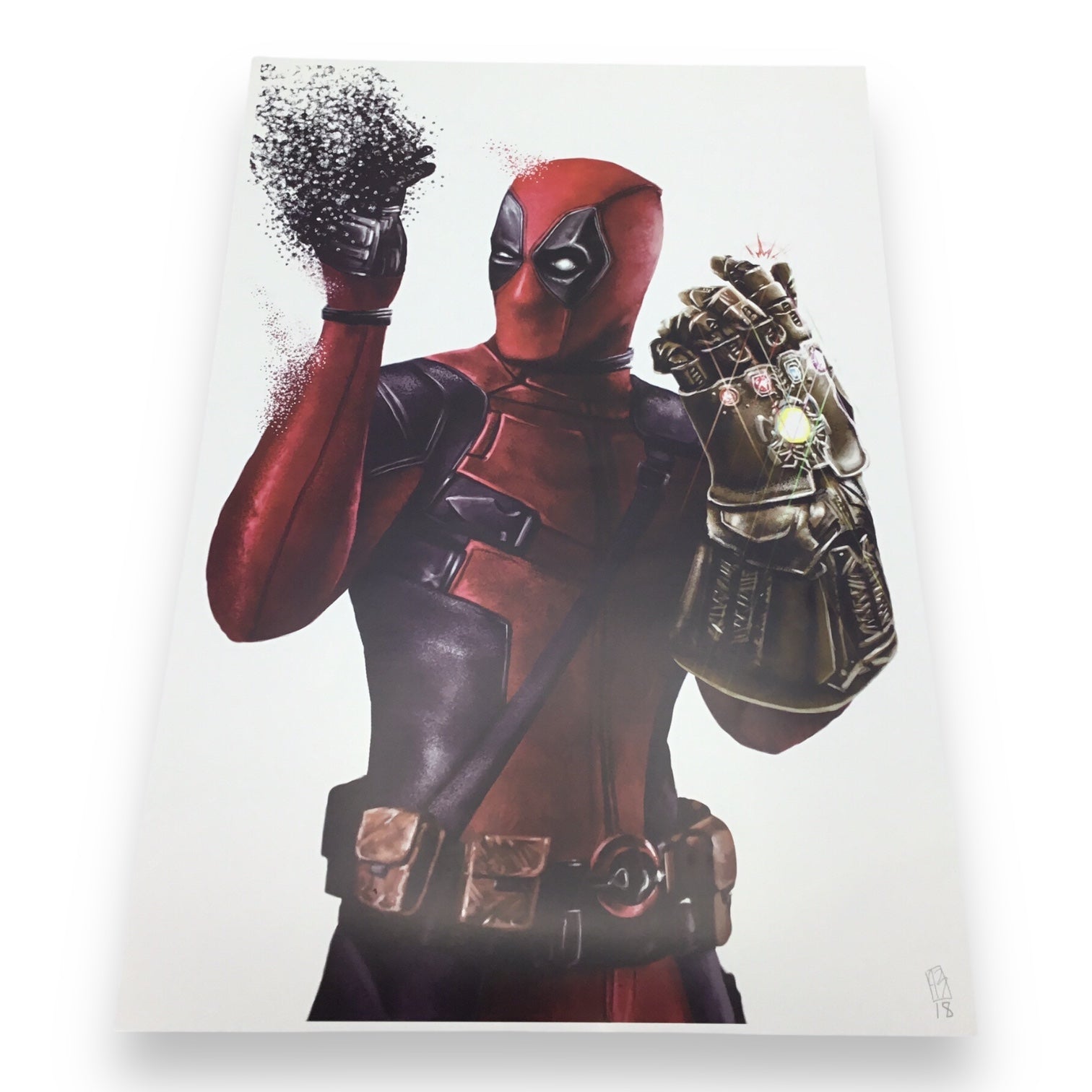 Deadpool with Infinity Gauntlet Poster