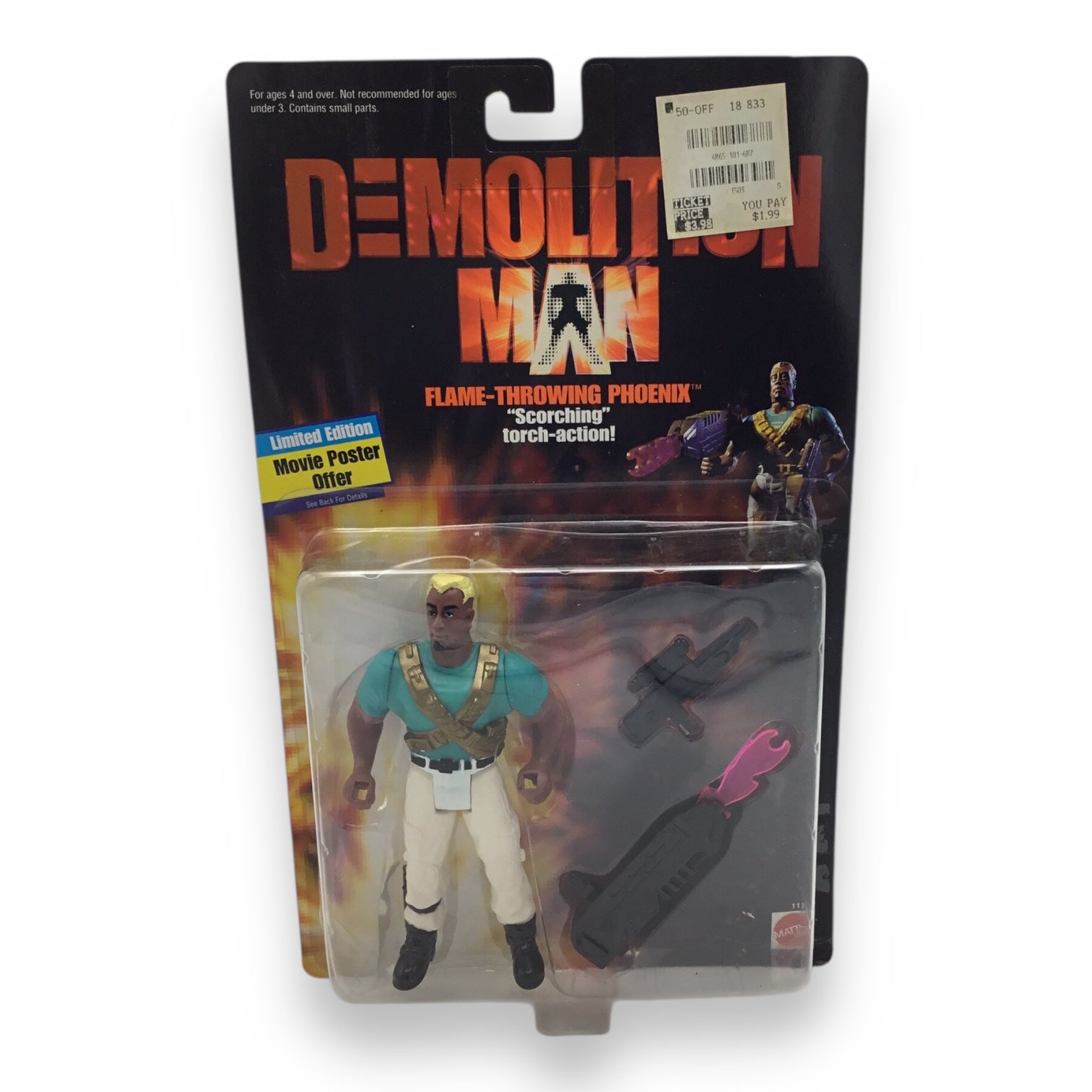 Demolition Man Flame-Throwing Phoenix Action Figure - 1993, New in Box