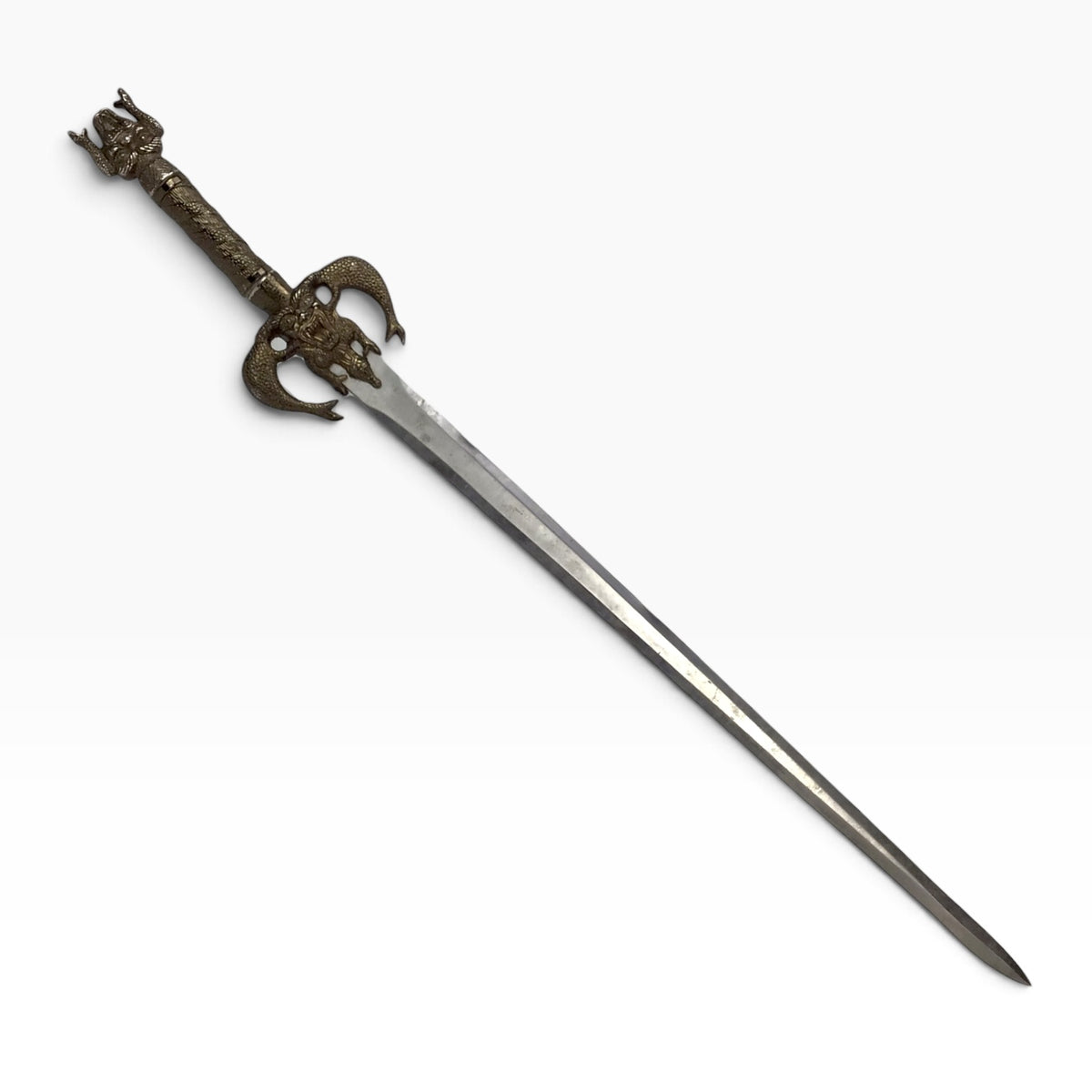 Demon Head Snake Handle Medieval Warrior Vintage 40" Sword – Fantasy Gothic Display