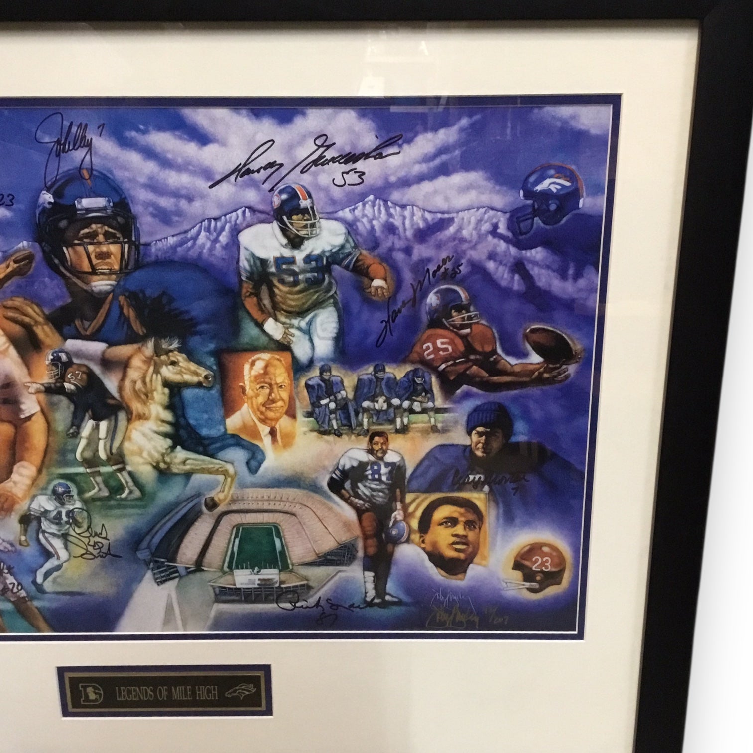 “Denver’s Ring of Fame” Autographed Limited Edition Print – Signed by John Elway & Broncos Legends (#92/207)