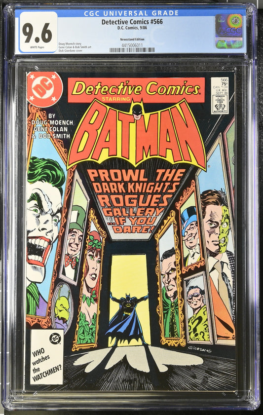 Detective Comics #566 - DC Comics 1986 - CGC 9.6 - The Dark Knight's Rogues Gallery!