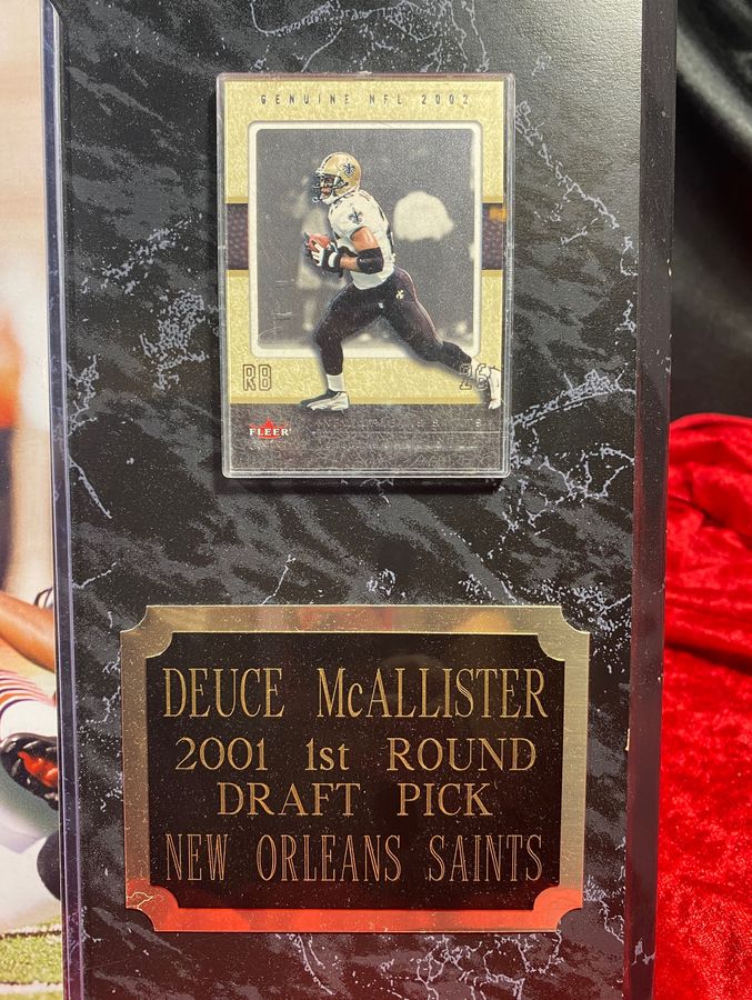 Deuce McAllister Autographed Photo 8x10 Plaque Football Card New Orleans Saints