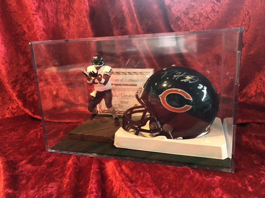 Devin Hester Bears Certified Authentic Autographed Mini-helmet Shadowbox