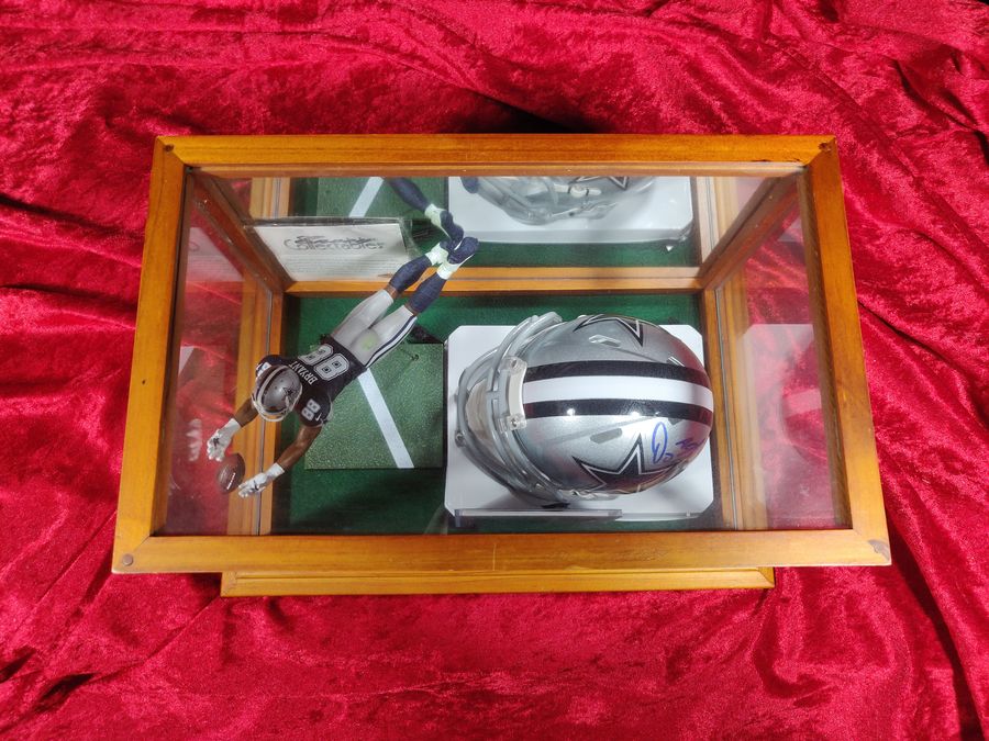 Dez Bryant Autographed Mini Helmet Shadowbox Dallas Cowboys NFL Collectible
