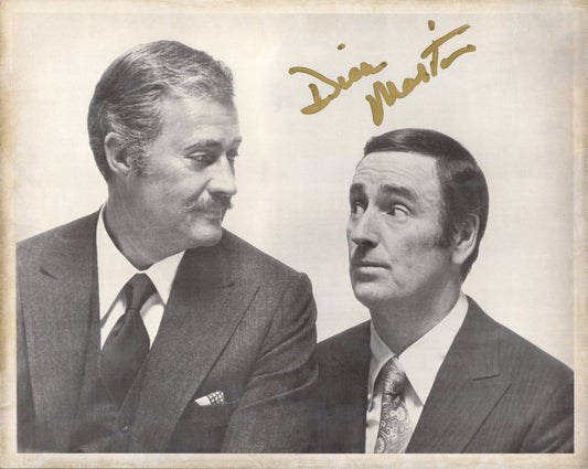 Dick Martin with Dan Rowan of Laugh In Signed Photo 8x10 B&W