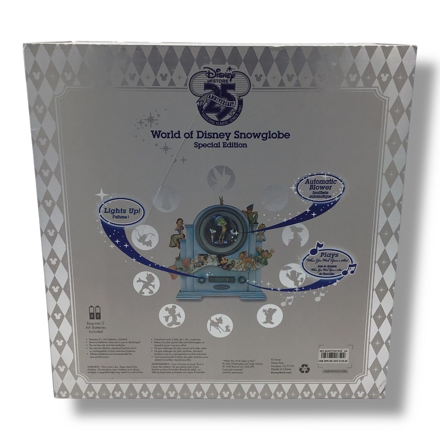 Disney 25th Anniversary - D23 'On The Air' World Of Disney Snow Globe