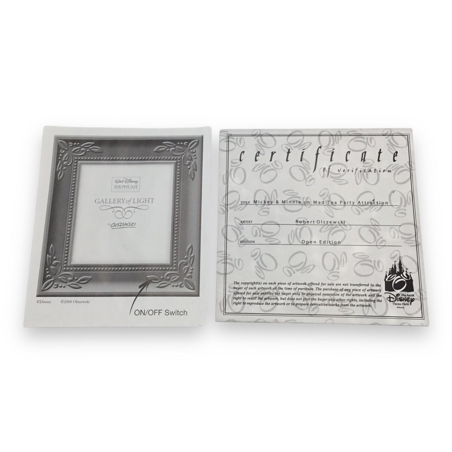 Disney Gallery of Light Mickey & Minner Mad Tea Party Attraction by Olszewski