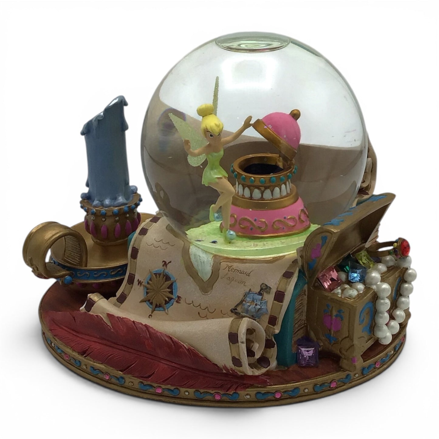 Disney Pater Pan Tinker Bell Treasure Chest Musical Snow Globe - You Can Fly