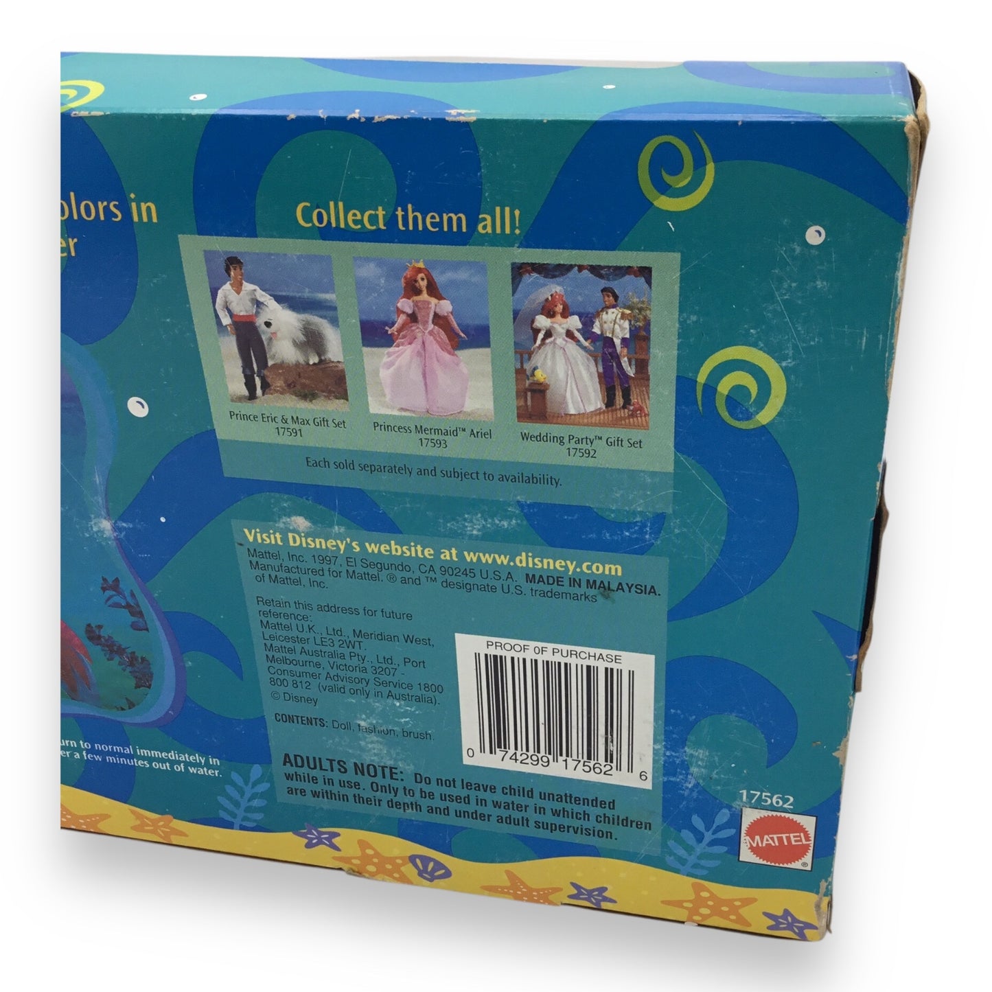 Disney's The Little Mermaid Ariel Swimming Doll 1997