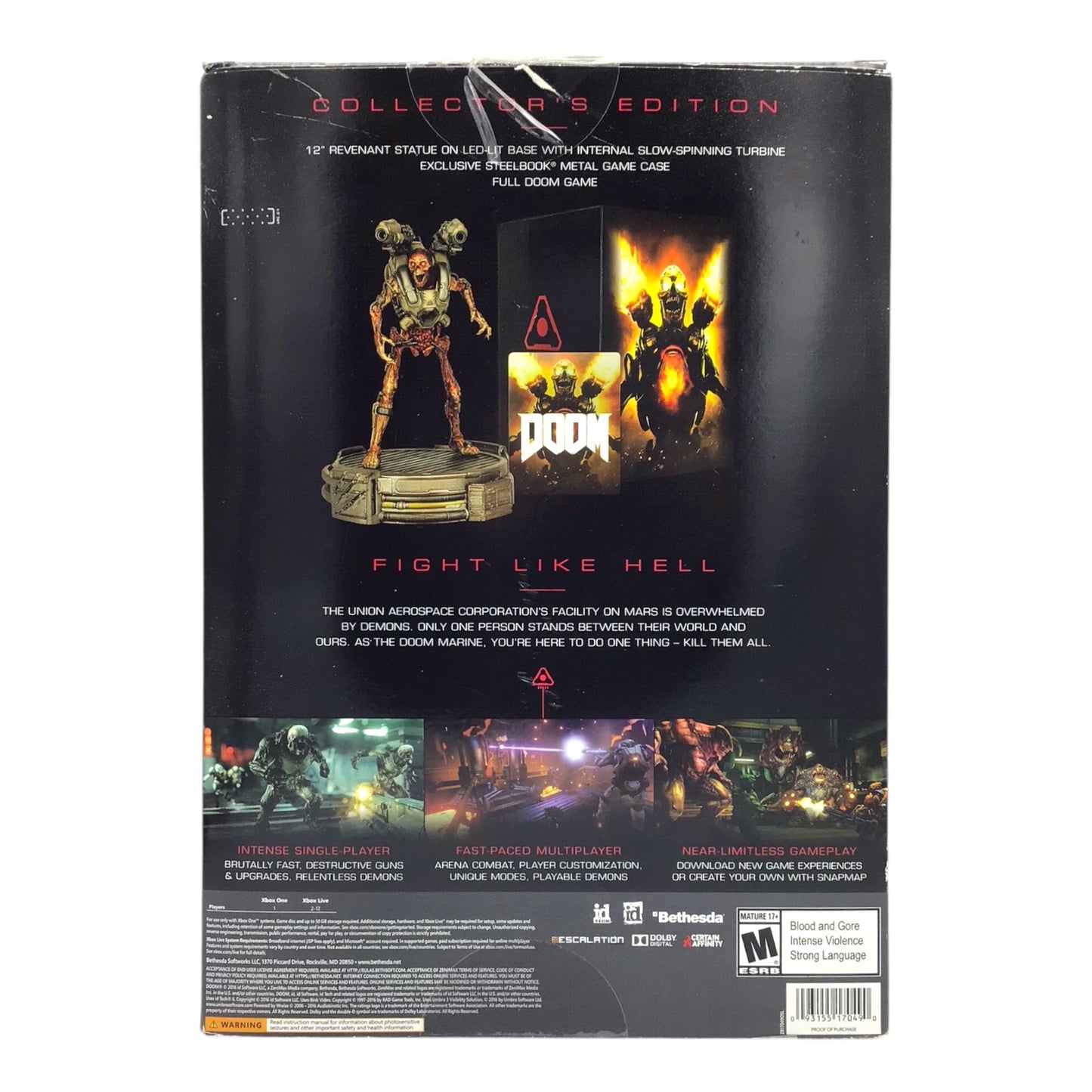 Doom (2016) Collector’s Edition Set – Xbox One (Statue Only, No Game)