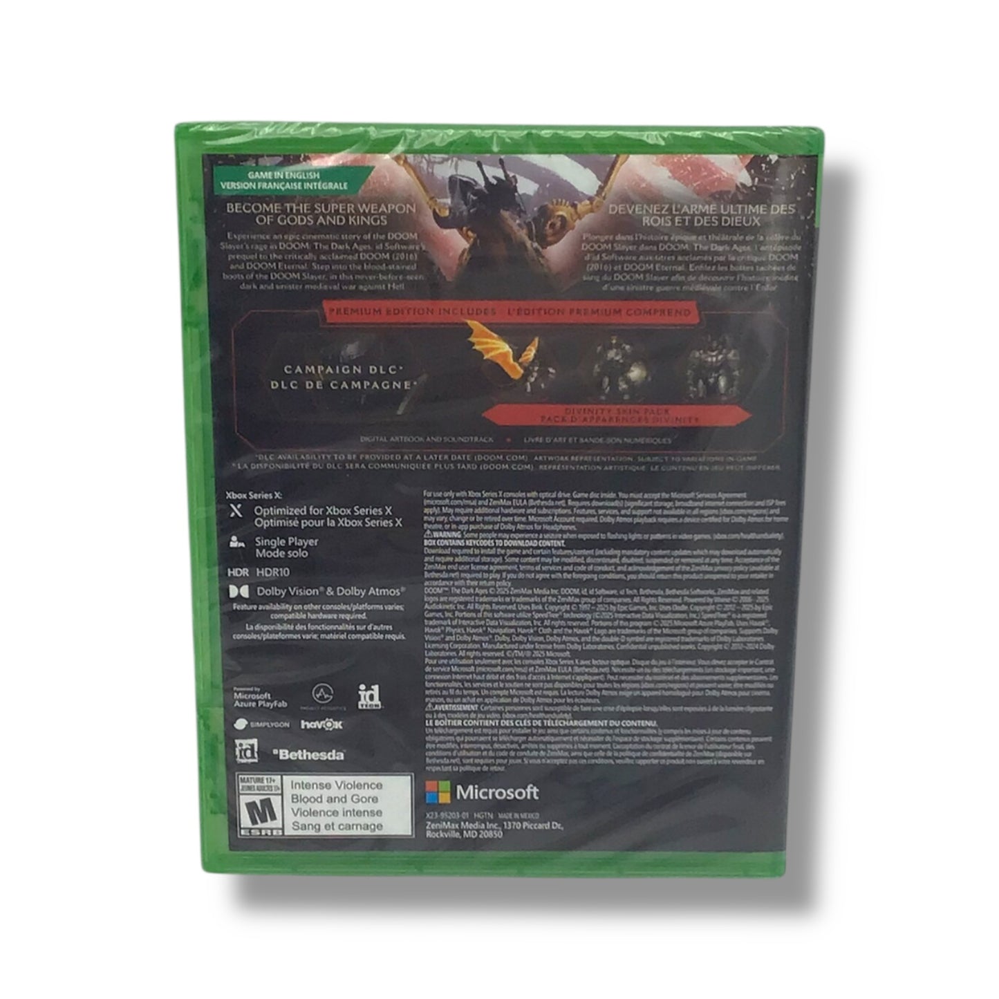 Doom: The Dark Ages (Premium Edition) Video Game | XBOX Series X