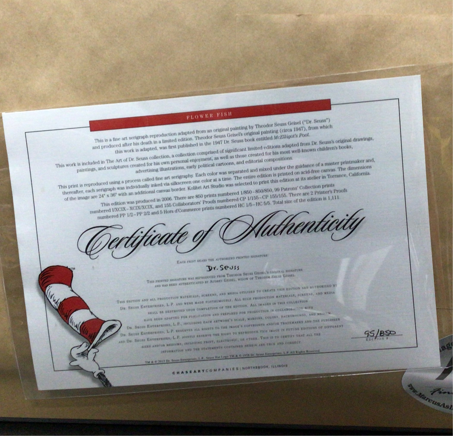 Dr Seuss THEODOR GEISEL "Flower Fish" Serigraph