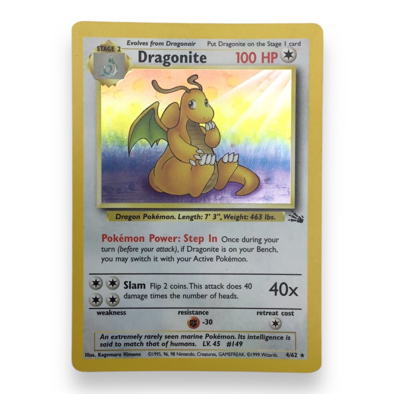 Dragonite (4/62) - Pokémon Holo Trading Card