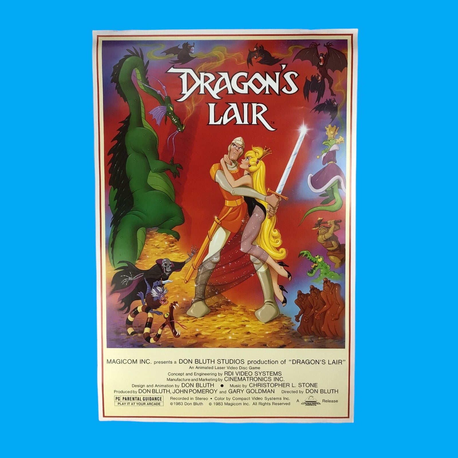 Dragon's Lair Promo Poster - Style A, 1983 Classic Retro Gaming (27 1/4" x 41")