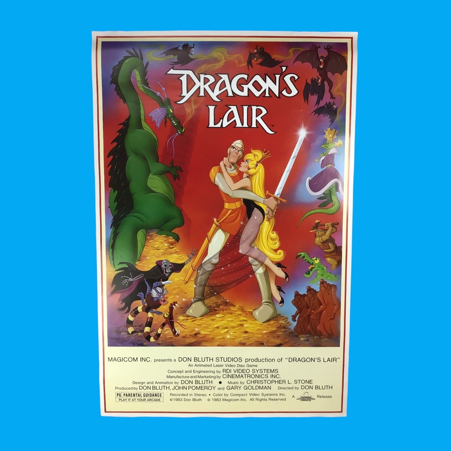 Dragon's Lair Promo Poster - Style A, 1983 Classic Retro Gaming (27 1/4" x 41")