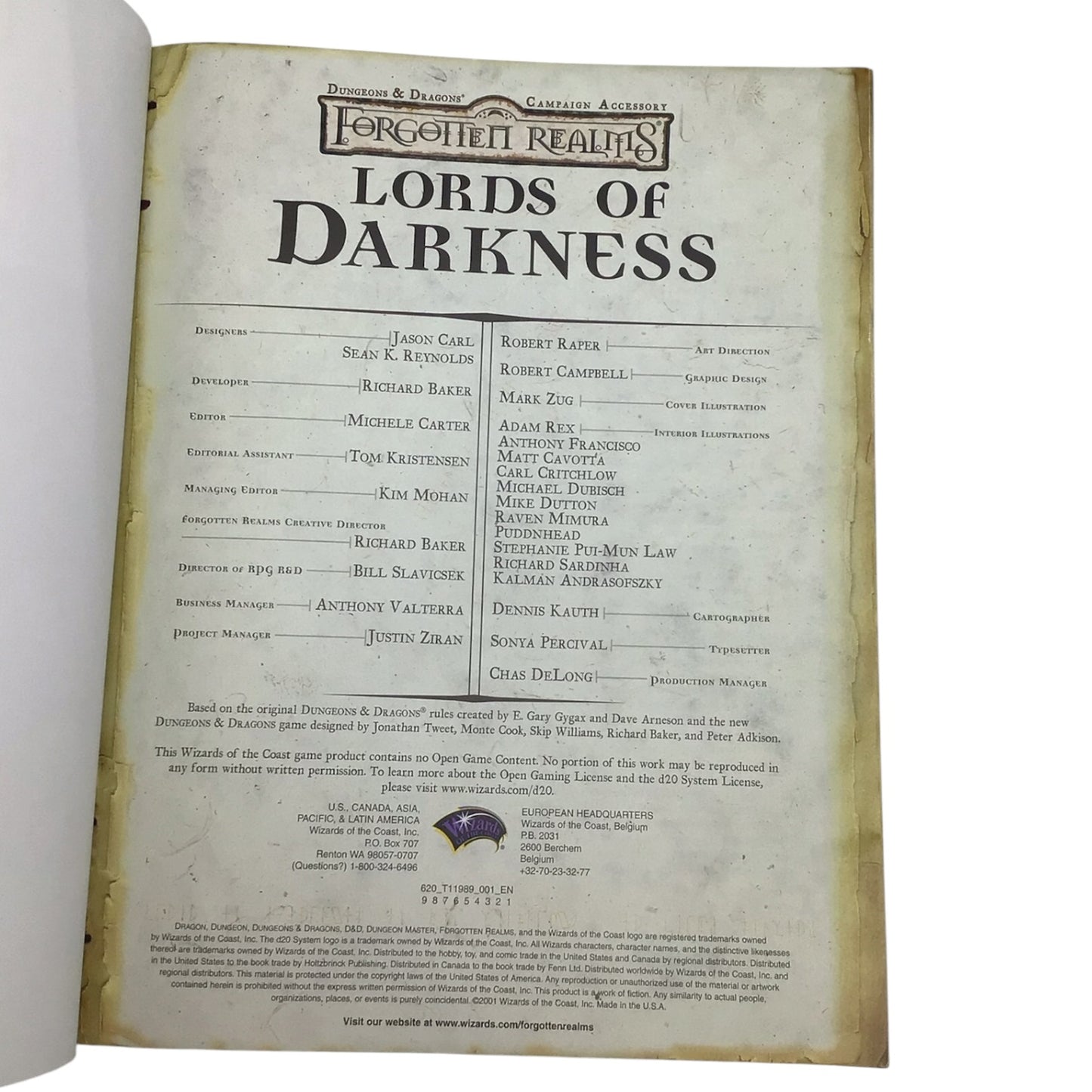 Dungeons & Dragons Campaign Accessory Forgotten Realms Lords of Darkness