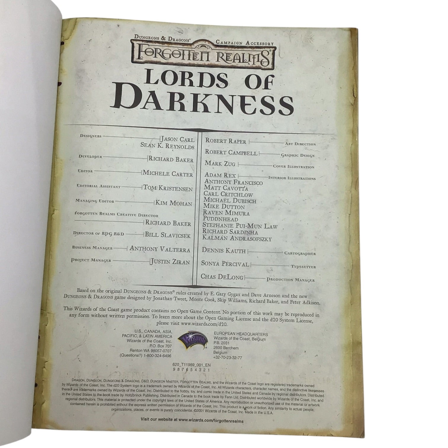 Dungeons & Dragons Campaign Accessory Forgotten Realms Lords of Darkness