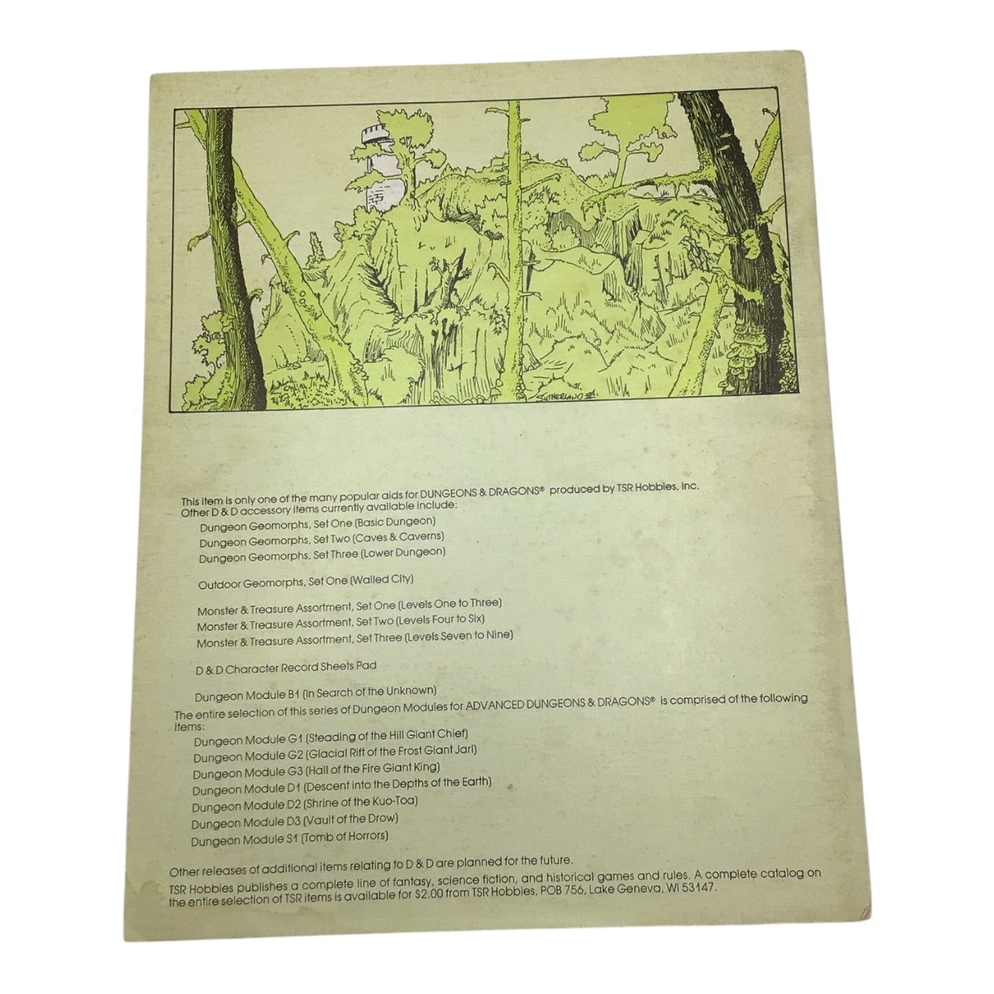 Dungeons & Dragons In Search of the Unknown B1 #9023 1979