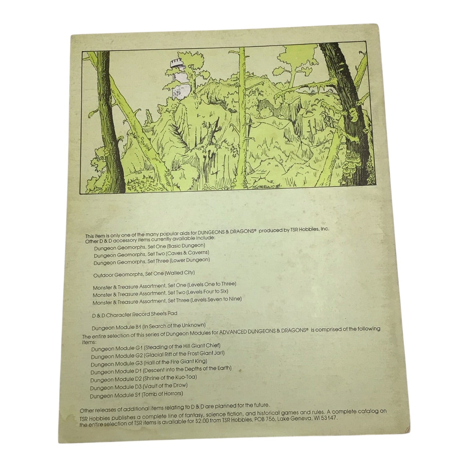 Dungeons & Dragons In Search of the Unknown B1 #9023 1979