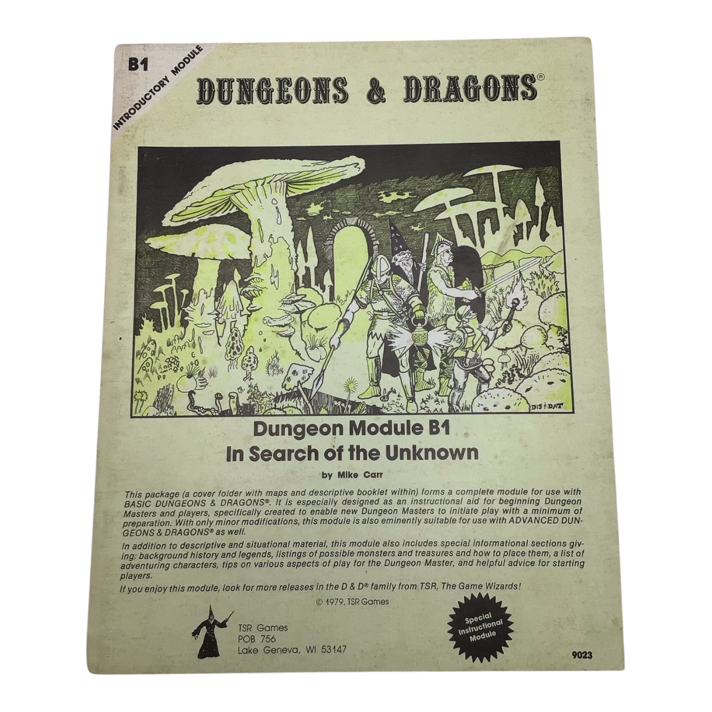 Dungeons & Dragons In Search of the Unknown B1 #9023 1979