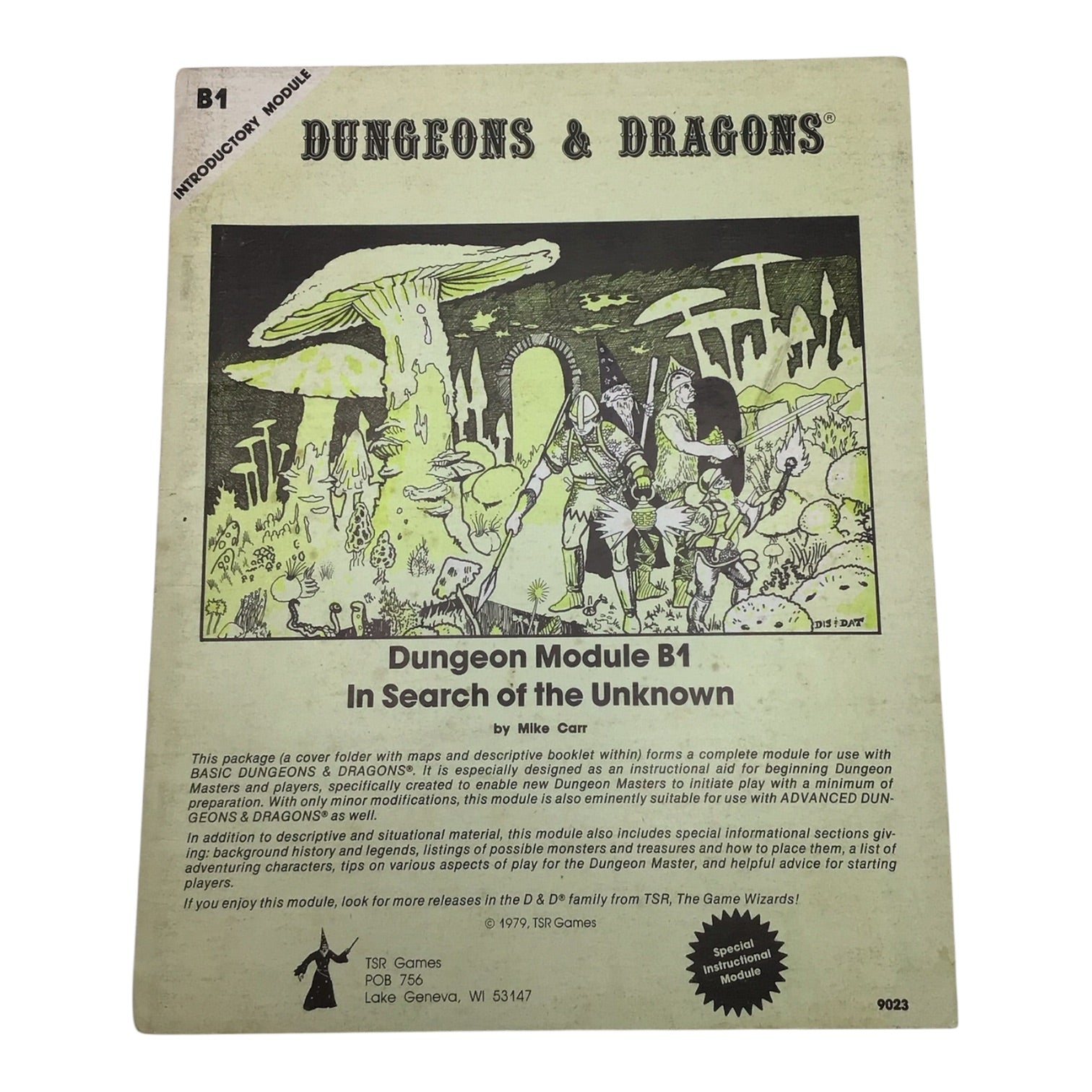 Dungeons & Dragons In Search of the Unknown B1 #9023 1979