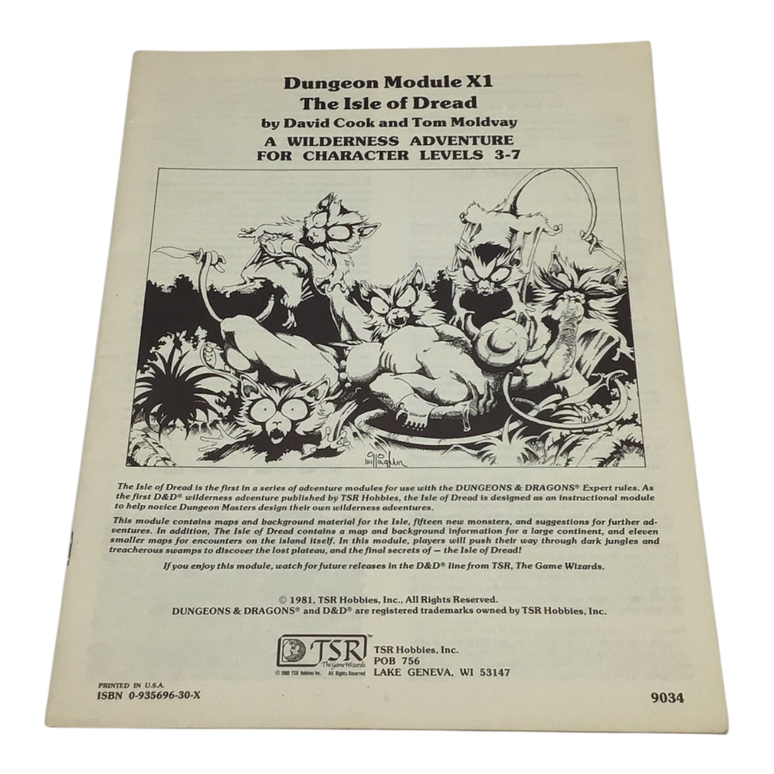 Dungeons & Dragons Module X1 The Isle of Dread #9043 1981
