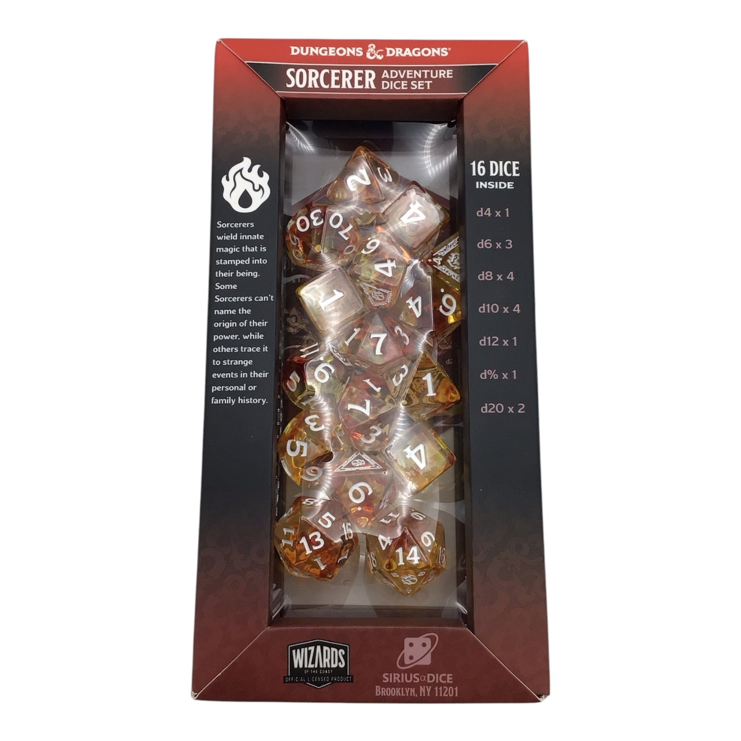 Dungeons & Dragons Sorcerer Adventure Dice Set - 16 Dice Included