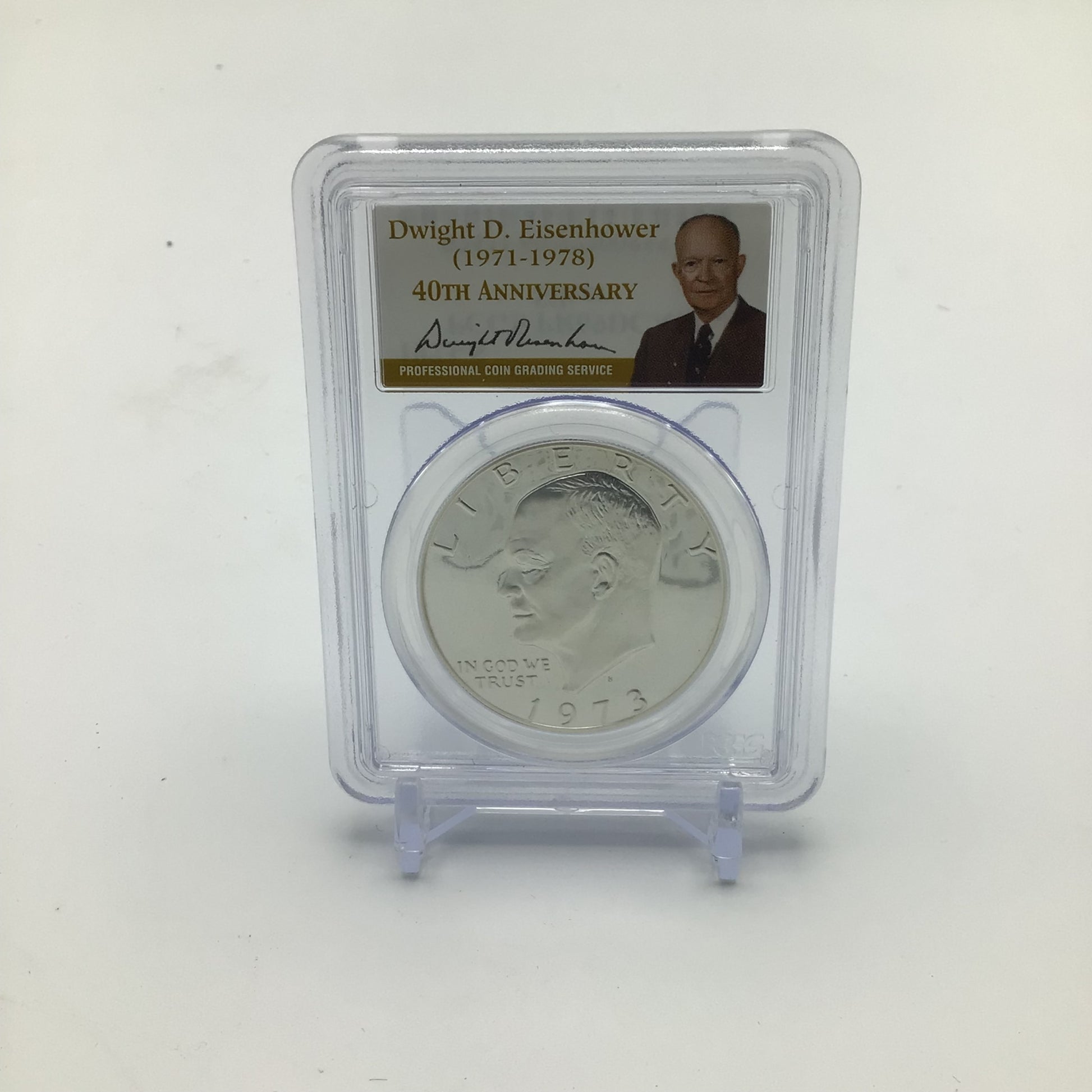 Dwight D. Eisenhower 40th Anniversary Silver 1973-S Dollar Coin PCGS PR69DCAM