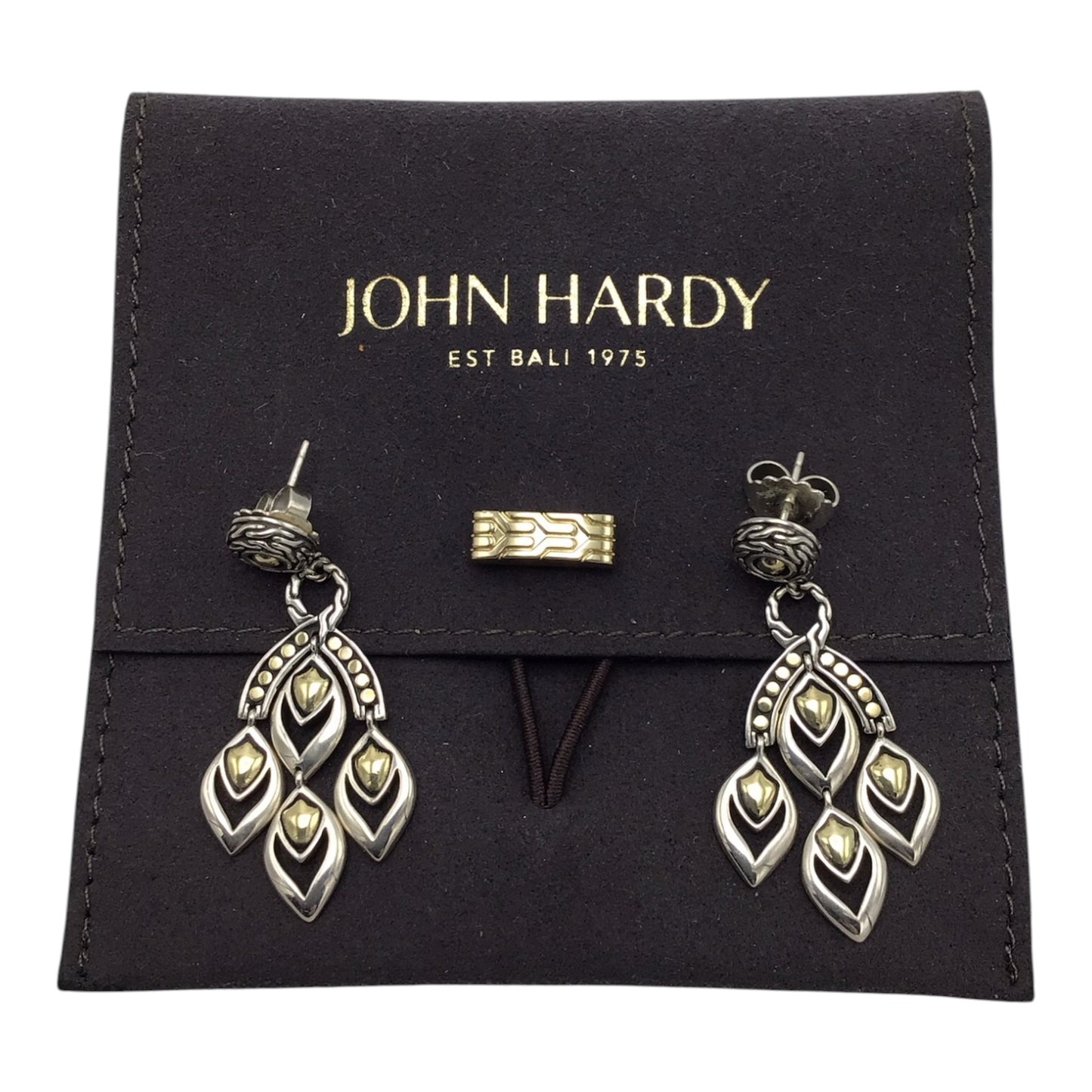 John Hardy Sterling Silver 18k Gold Legends Naga Dangle Chandelier Earrings