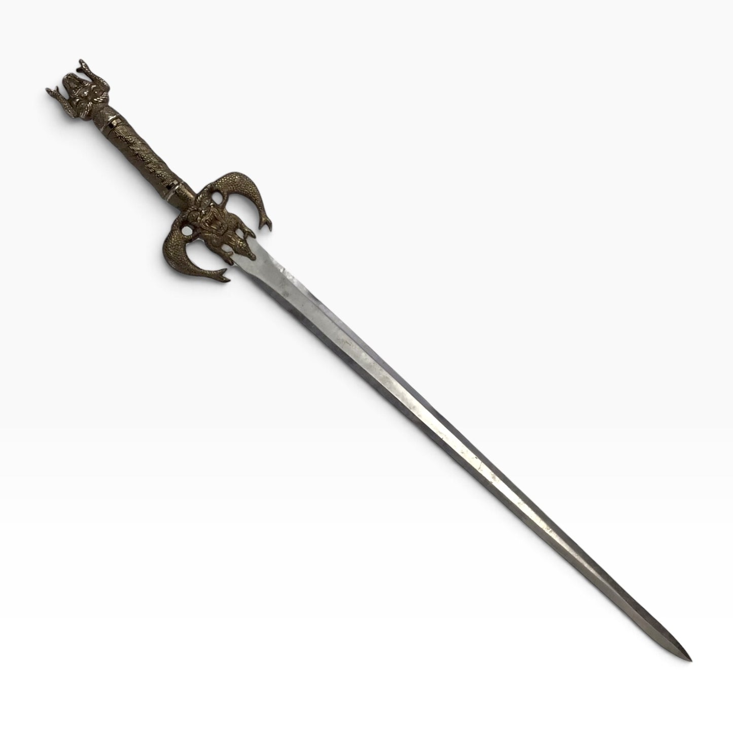 Demon Head Snake Handle Medieval Warrior Vintage 40" Sword – Fantasy Gothic Display