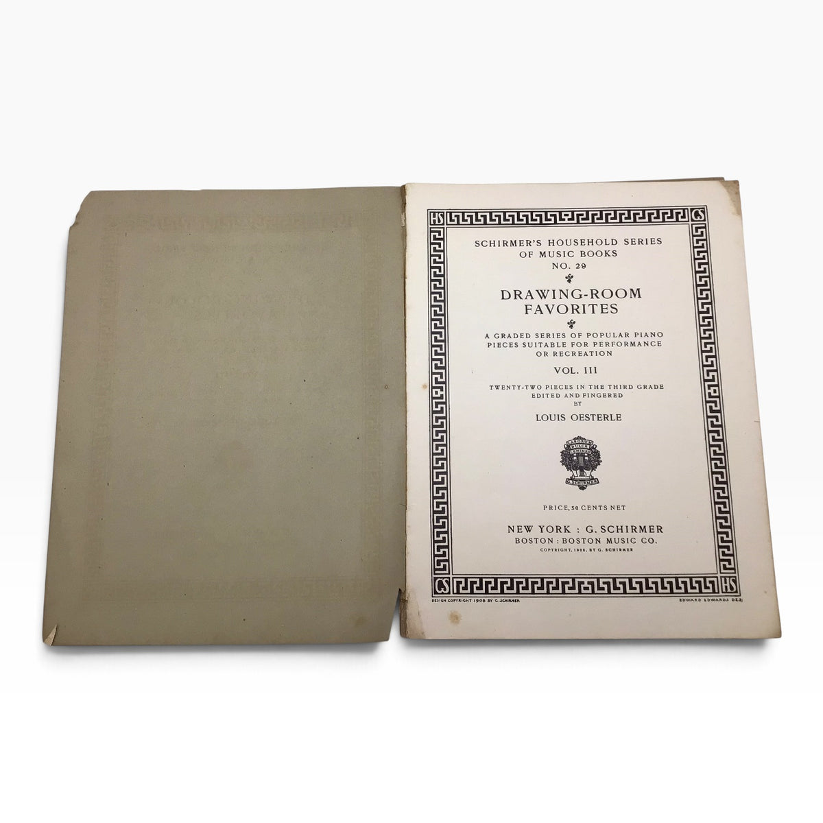 Schirmer's Household Series of Music Books No. 29 – Drawing-Room Favorites Vol. III – 1908