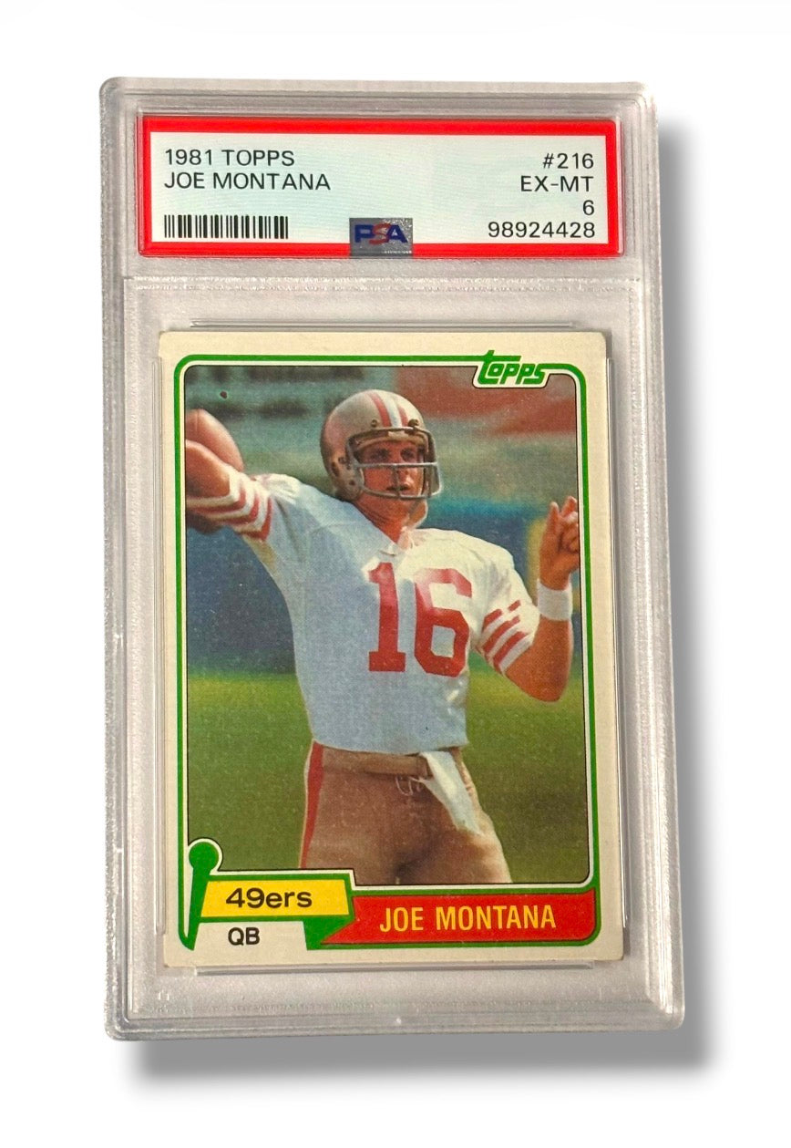 1981 Topps #216 Joe Montana Rookie RC PSA 6 Nice Centering - 98924428