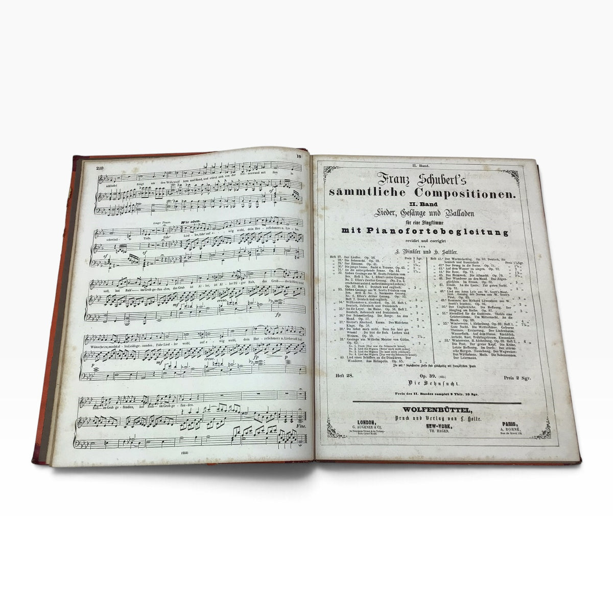 Franz Schubert Complete Compositions Volume 2 – Antique German Music Sheet Book