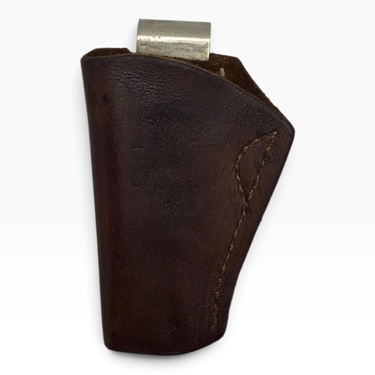 Small Vintage Brown Leather Clip Holster