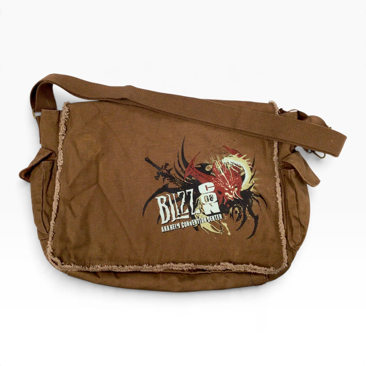 BlizzCon 2008 Brown Canvas Messenger Bag – Dragon Fantasy Artwork
