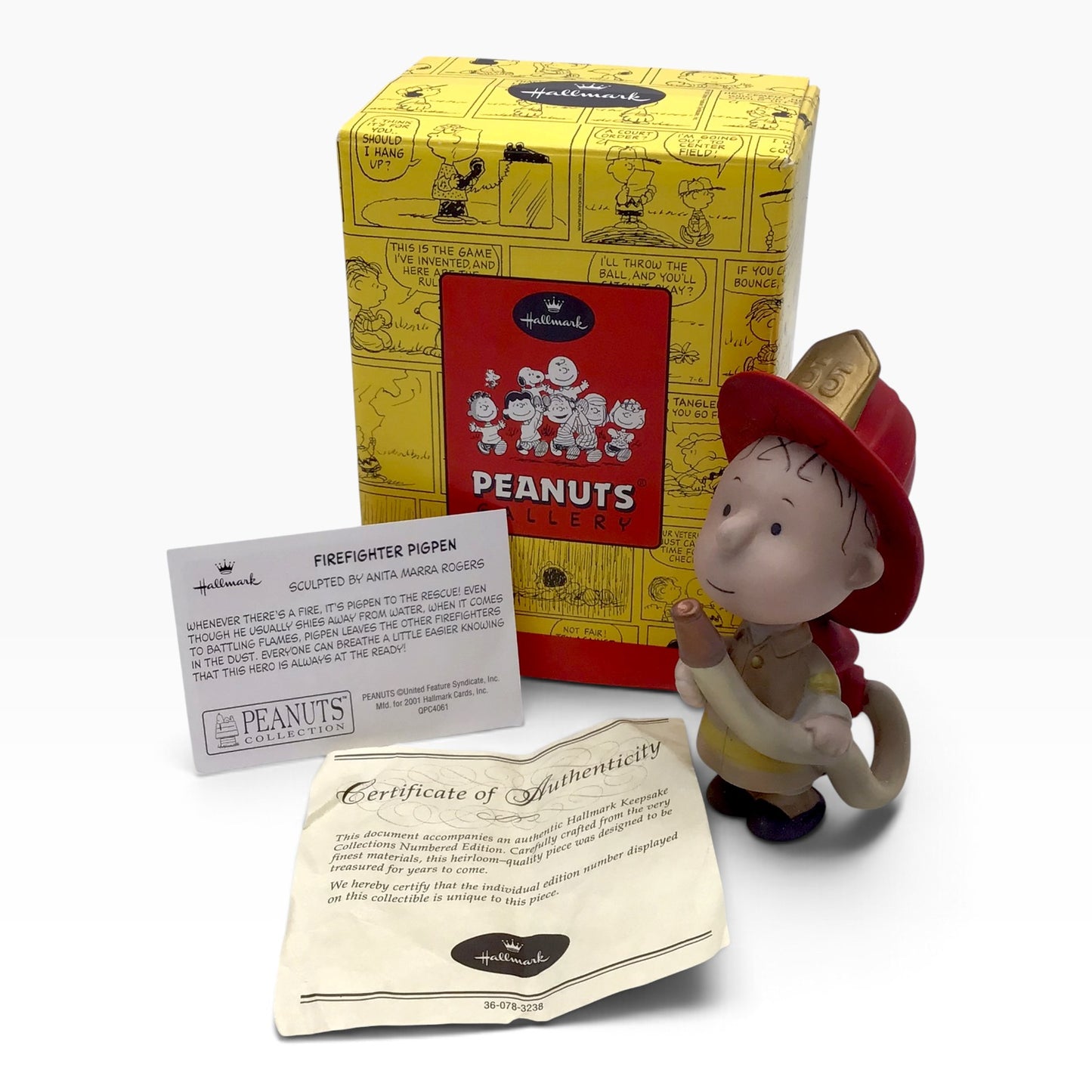 Hallmark Peanuts Gallery Firefighter Pigpen QPC4061 – Numbered Edition Figurine w/ box & COA