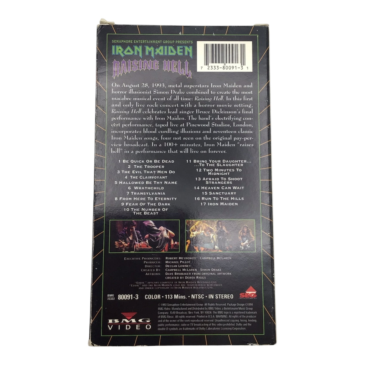 Iron Maiden Raising Hell VHS Tape