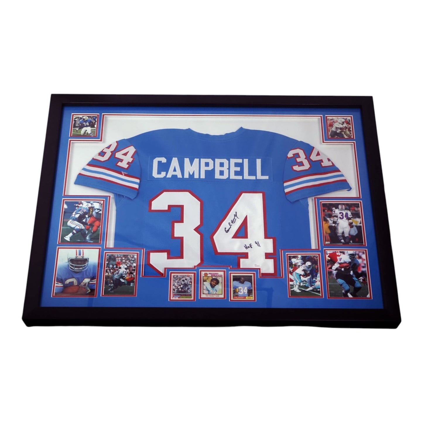 Houston Oilers Earl Campbell Signed Jersey #34 W/ Inscription - JSA Certified