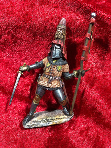 E.K. Castings Knight with flag and sword in armor hand cast & painted figure 54m