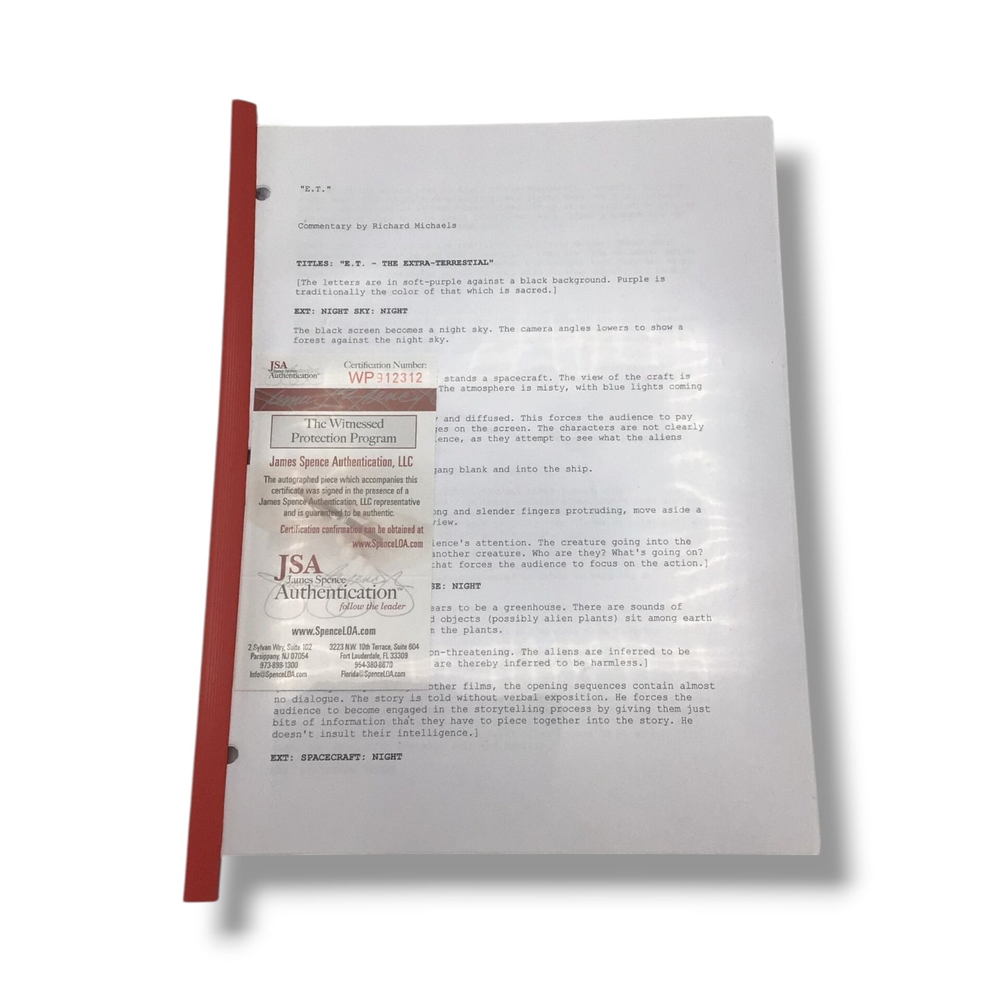 E.T. - The Extra-Terrestrial Movie Script | Signed by Henry Thomas (JSA)