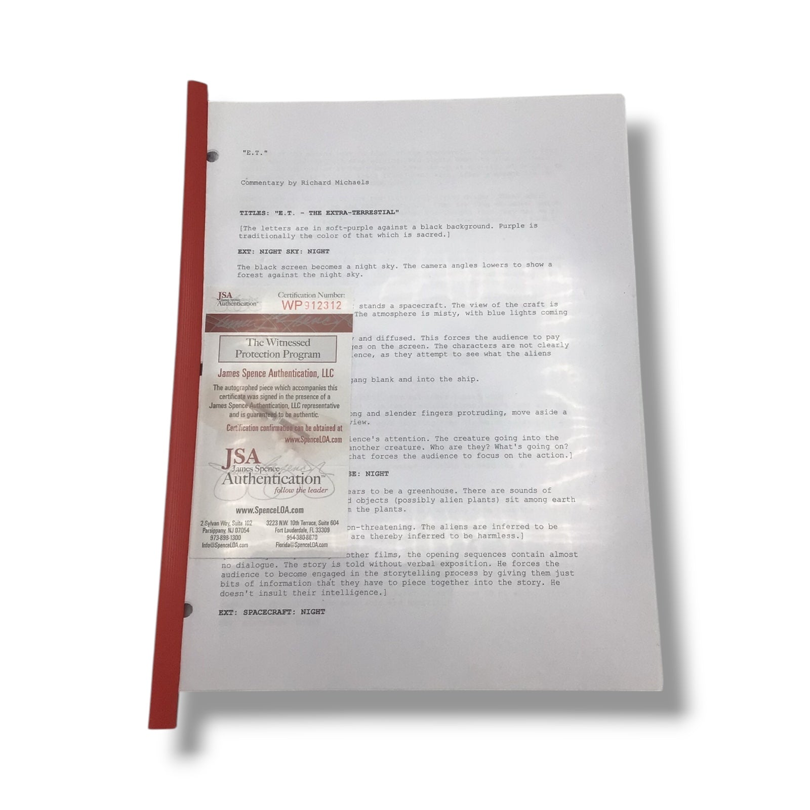 E.T. - The Extra-Terrestrial Movie Script | Signed by Henry Thomas (JSA)