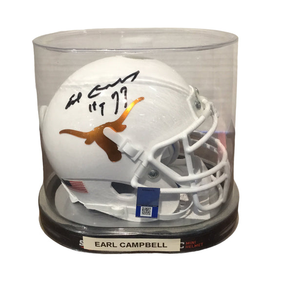 Earl Campbell Autographed Texas Longhorn Mini Helmet with Beckett Certification
