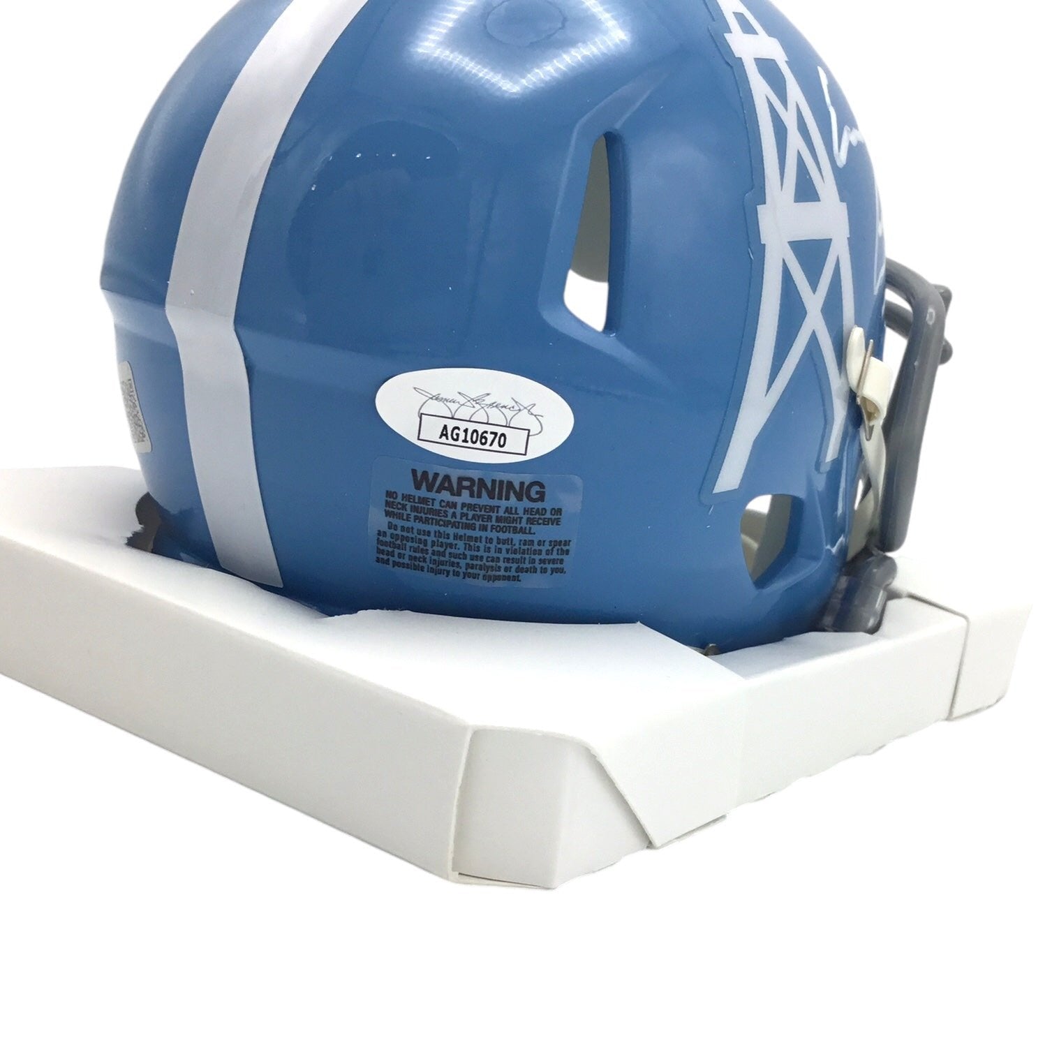 Earl Campbell Oilers Autographed Certified JSA Authentic Football Throwback Speed Mini Helmet