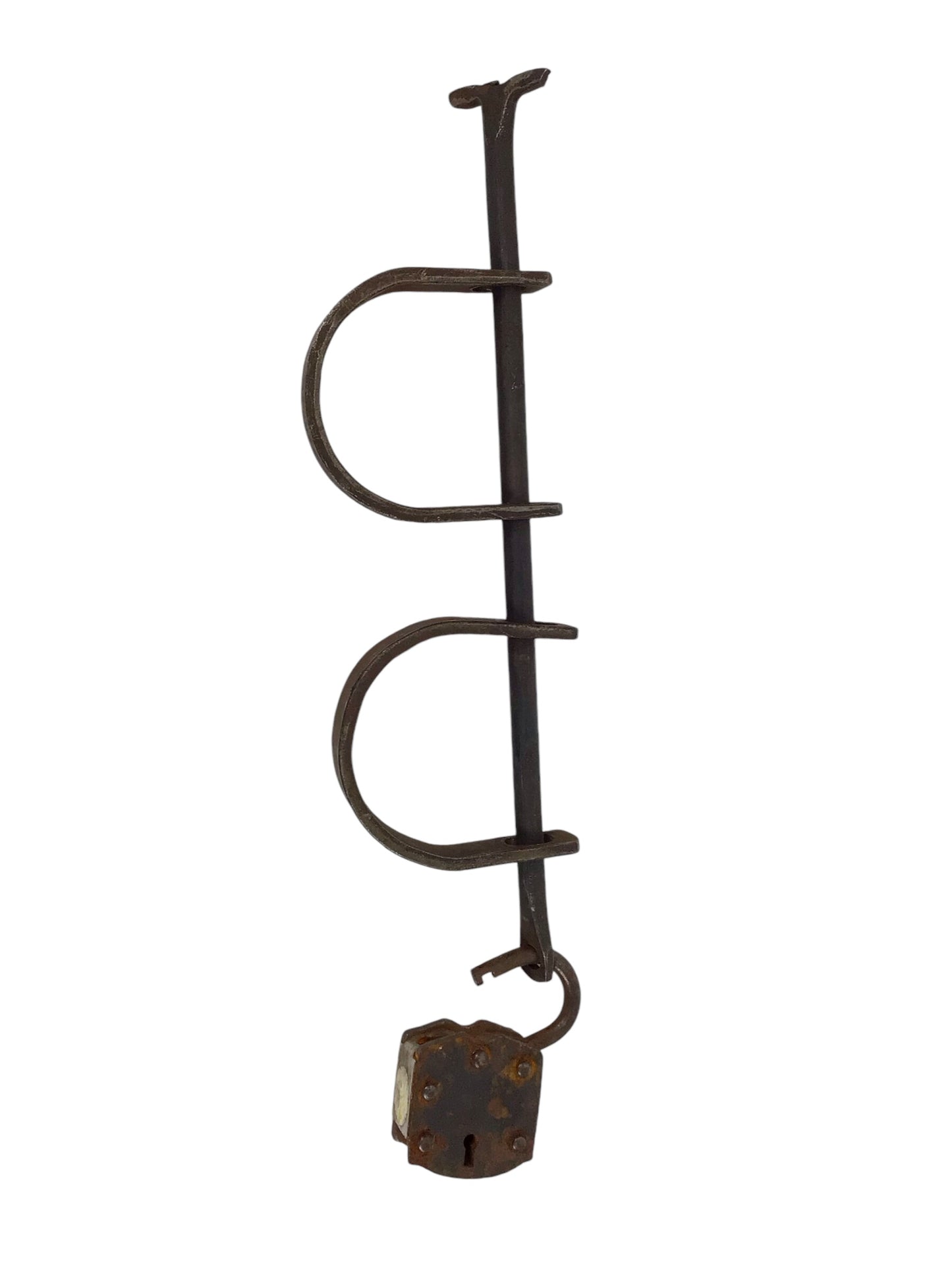 Early American 18th-19thC Antique Leg and Handcuffs with Original Lock