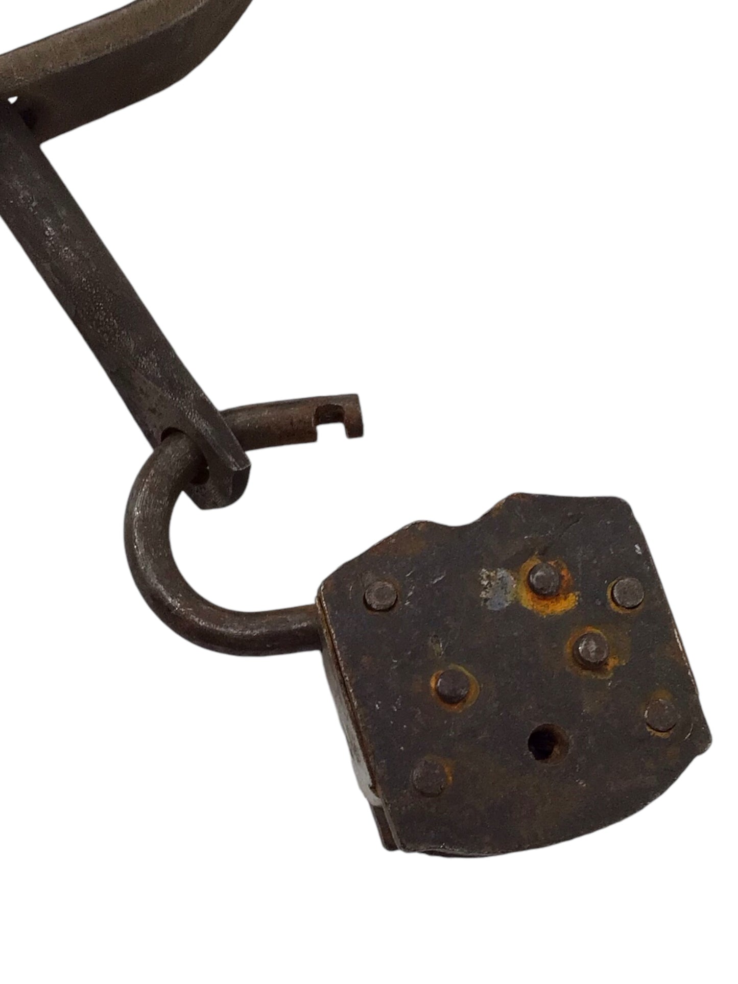 Early American 18th-19thC Antique Leg and Handcuffs with Original Lock