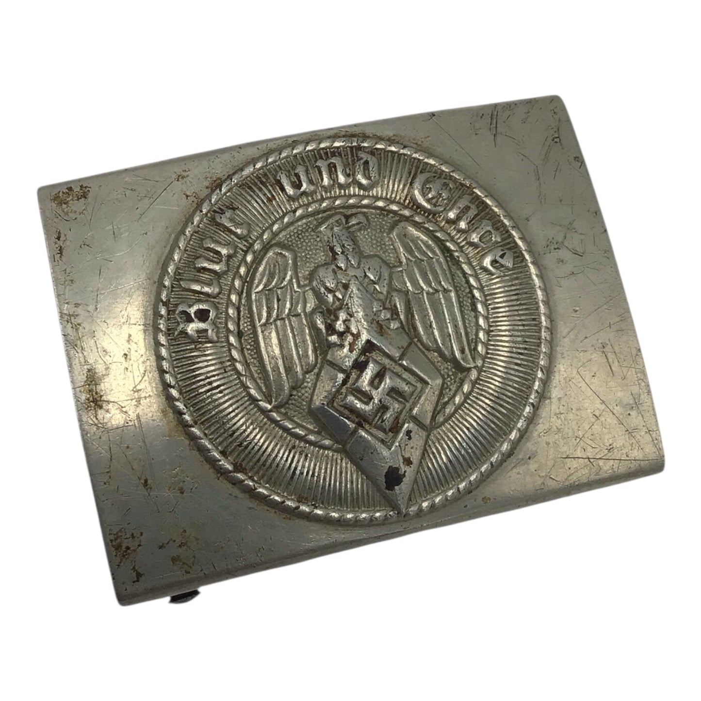 Early German WW2 Hitler Youth Jungvolk Belt Buckle by Assmann - Stamped RZM 17